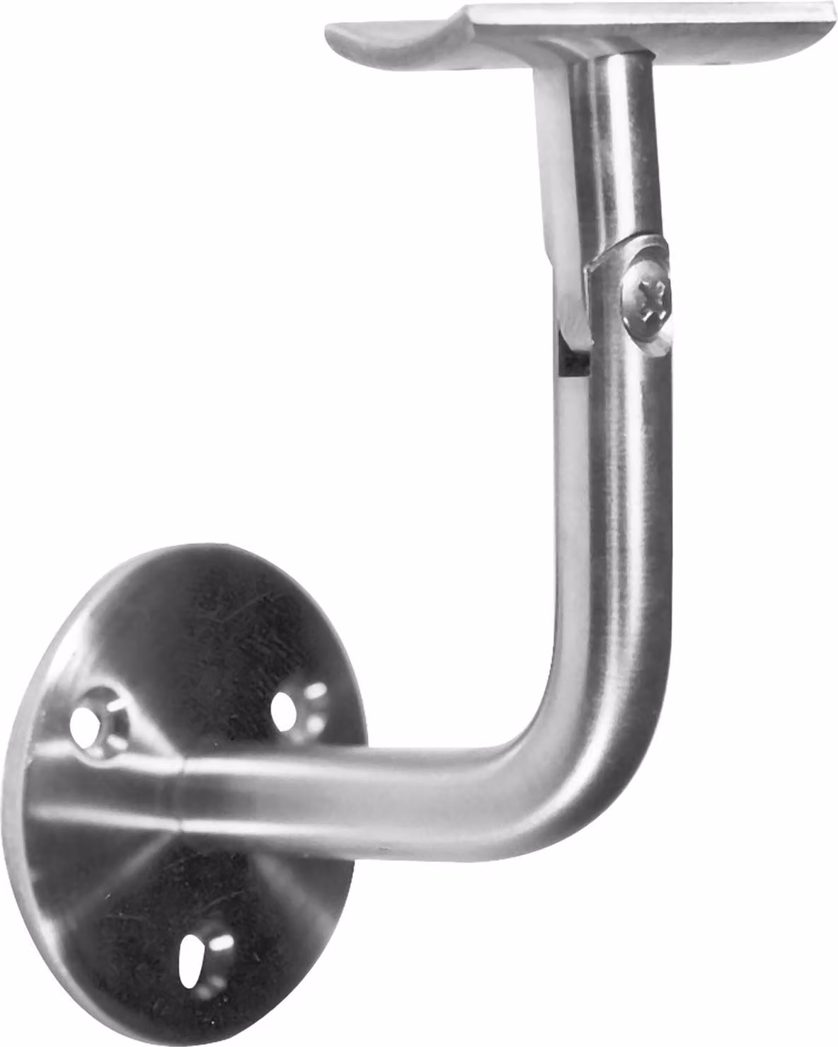 Supporto per corrimano SCHÖSSWENDER con snodo, con piastra avvitabile, acciaio inox