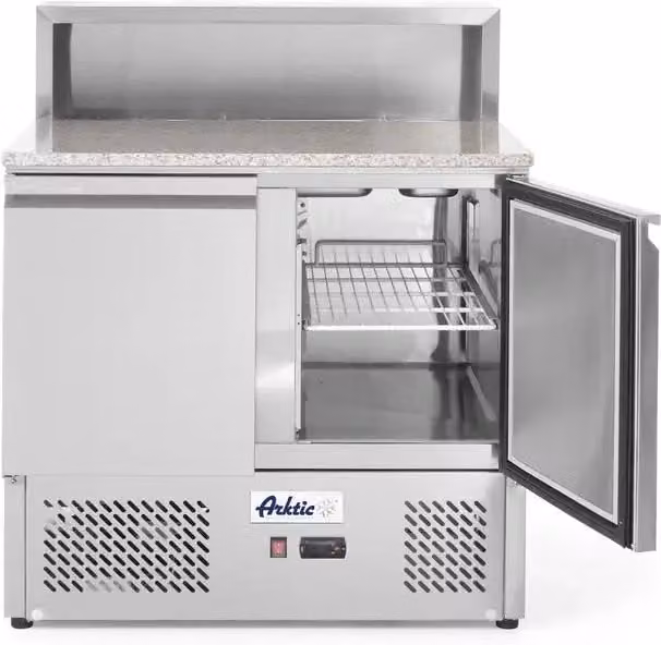 Banco pizza Hendi con due porte in acciaio inox, Argento, 300L