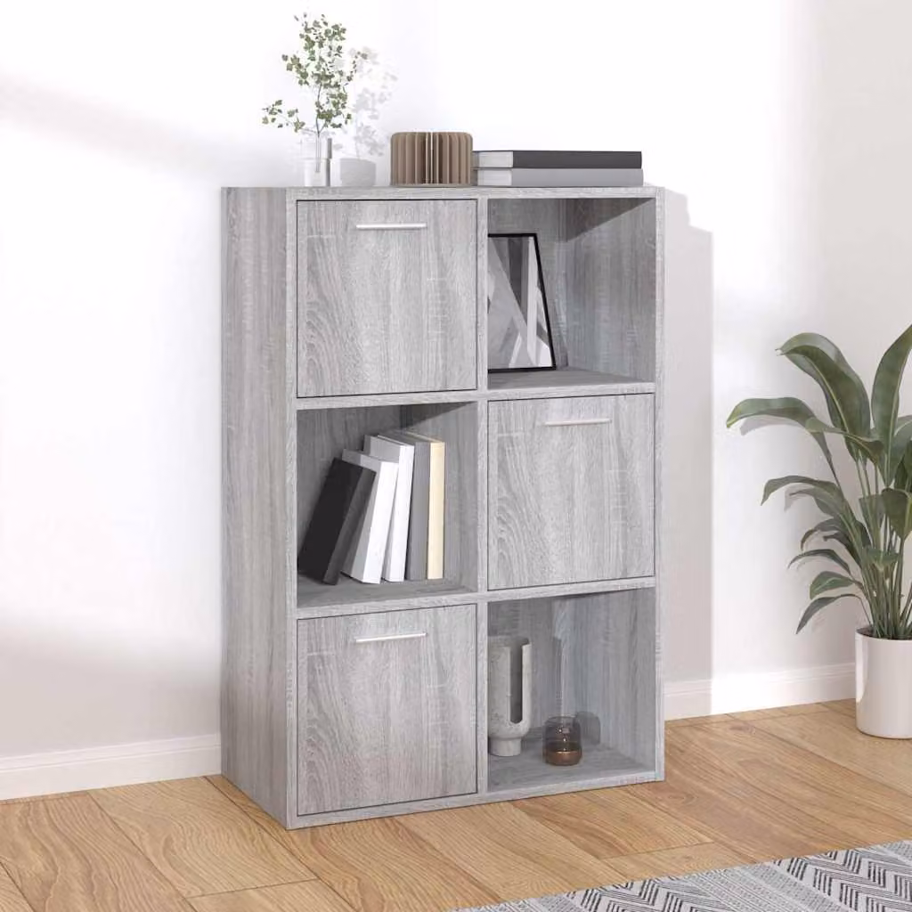 Contenitore Mobile vidaXL Grigio Sonoma L: 60 cm, P: 29,5 cm, H: 90 cm