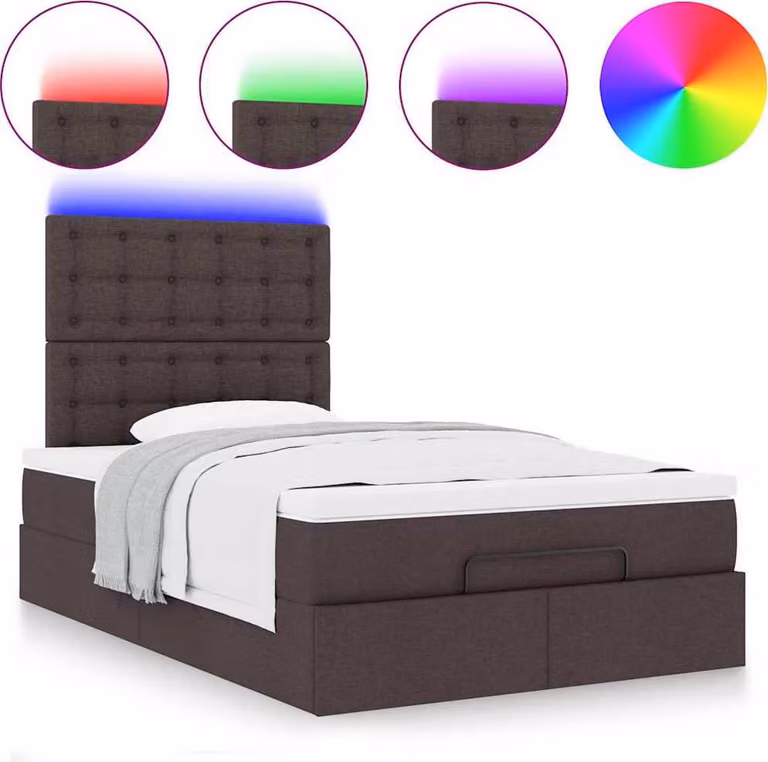 Struttura Letto Pouf con Materasso 120x200 cm in Tessuto