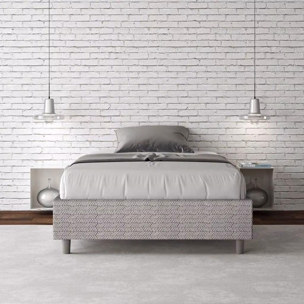 Letto Sommier 1 Piazza e Mezzo Azelia Aragona GIORDANOSHOP Bianco con Contenitore e Rete L/P/H: 120 x 200 x 39 cm – 2