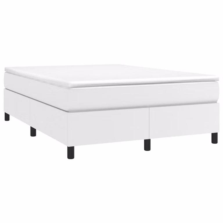 Giroletto a Molle con Materasso Bianco 140x200 cm in Pelle finta