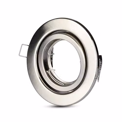 Portafaretto LED da Incasso Rotondo GU10 e GU5.3 (MR16) Colore Nichel Satinato Orientabile