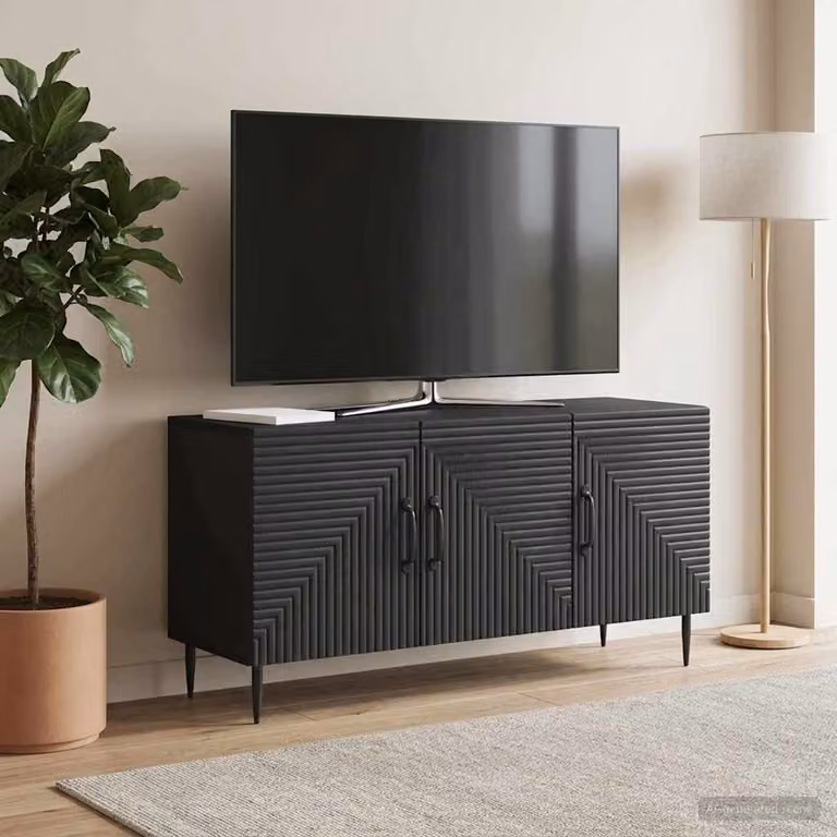 Mobile TV vidaXL Nero in Legno e Metallo L: 99 cm, P: 34,5 cm, H: 50 cm