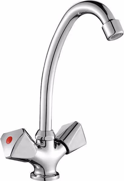 Miscelatore per lavello Miscelatore per cucina Miscelatore a due maniglie con bocca alta a 360°