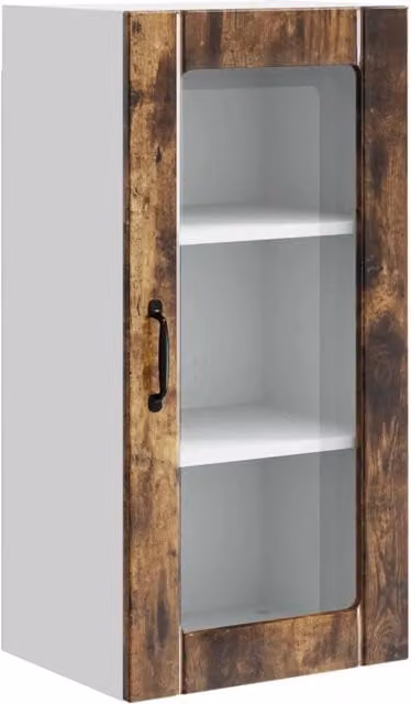 Armadio da cucina a parete moderno con 3 ripiani 40 x 31 x 80 cm in legno multistrato rovere fumo 02_0054339