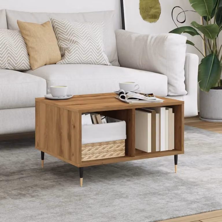 Maison Exclusive - Tavolino Artisan in rovere 60x50x36,5 cm Materiale ligneo