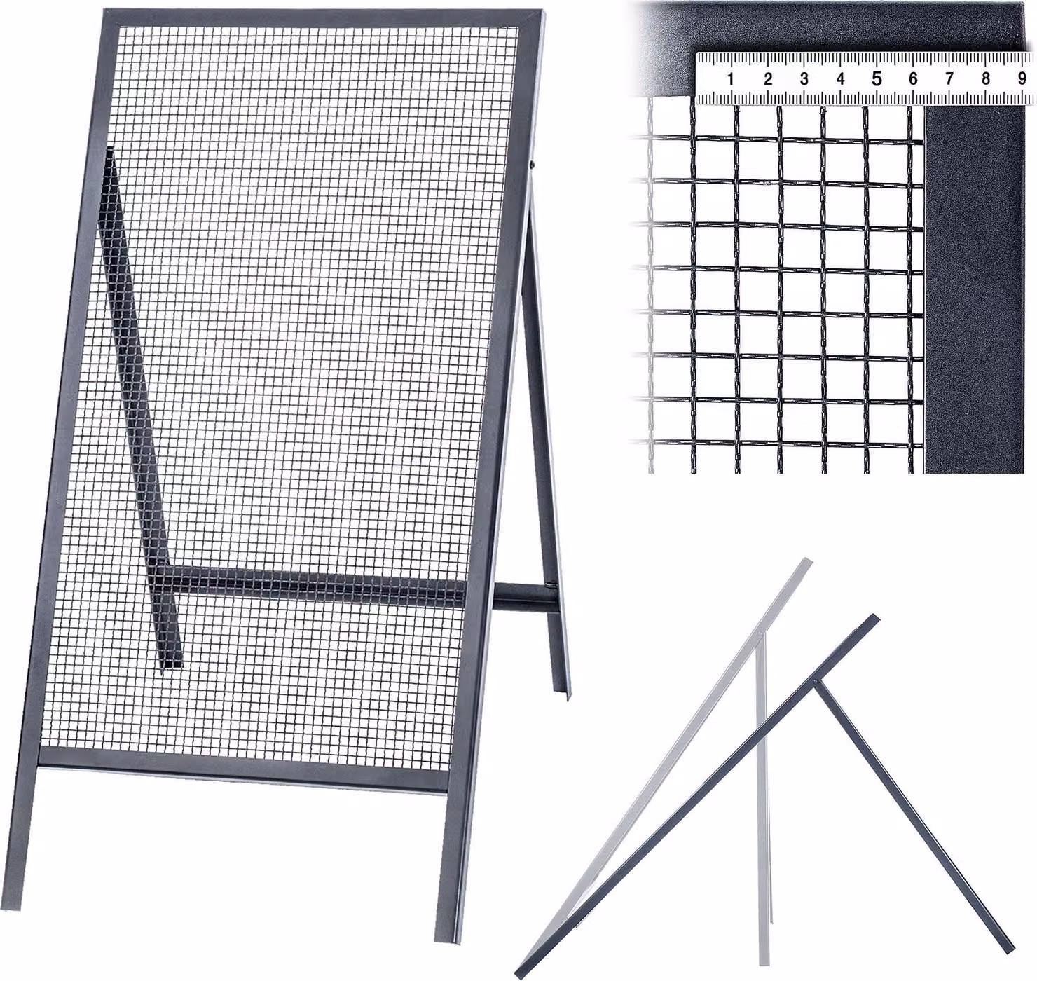 Setaccio da costruzione KADAX per sabbia, terra, muratura, 120x60cm, ghiaia, maglia da 10mm