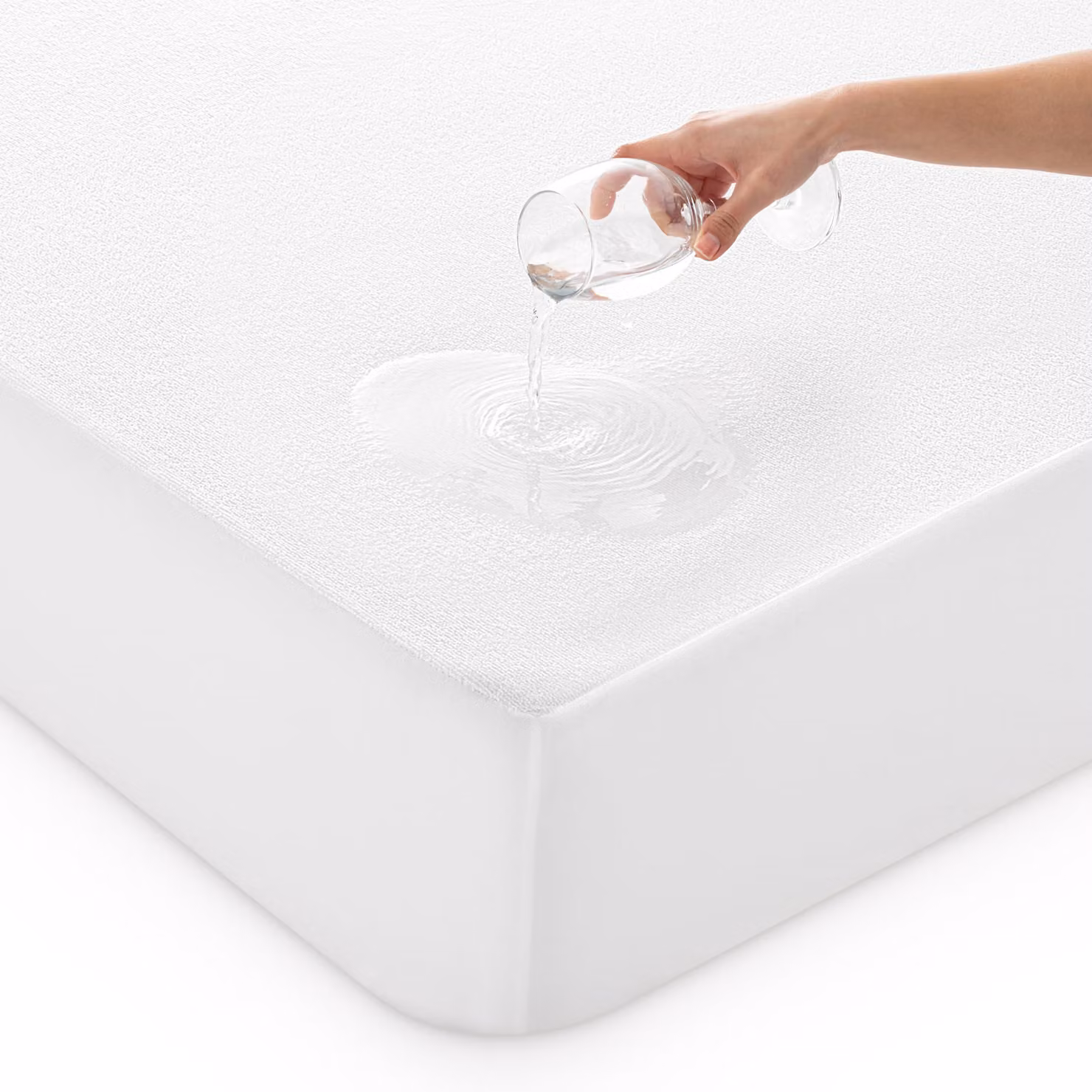 Coprimaterasso impermeabile in pile, dimensioni 150x190/200 cm, regolabile