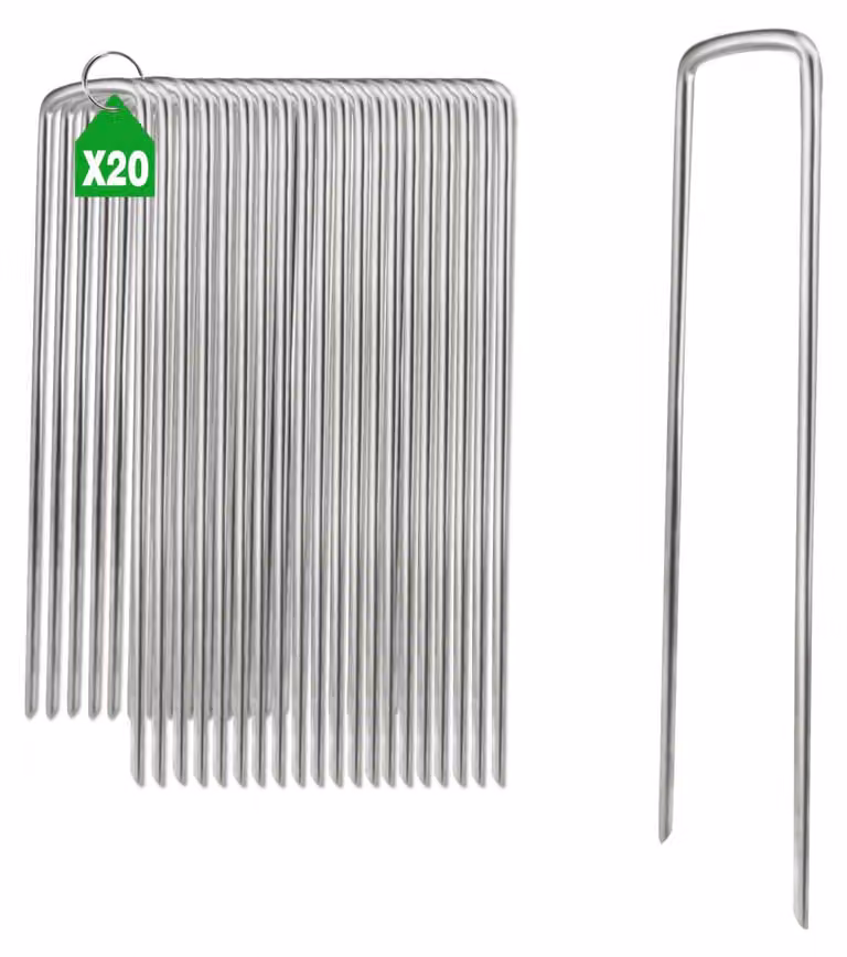 Ancoraggi a terra in acciaio zincato, dimensioni 100 x 25 mm, spessore 4 mm, adatti per tende e giardinaggio
