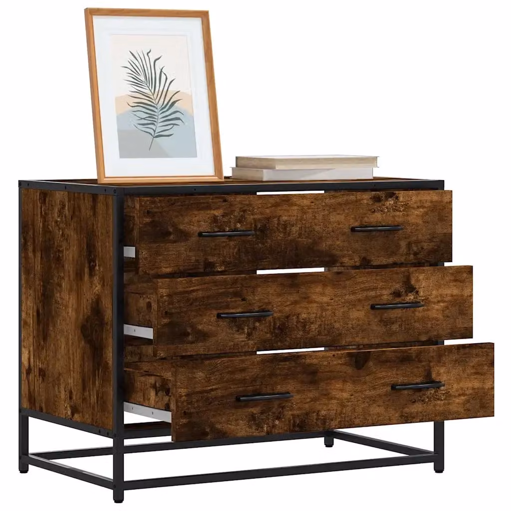 Cassettiera in Legno Multistrato Rovere Fumo CFW9158999 L: 70 cm, P: 41 cm, H: 56 cm – 2