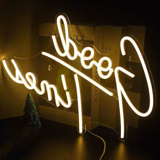 Insegna luminosa a LED alimentata tramite USB, luce bianca calda, con lettere, per camera da letto, bar, pub
