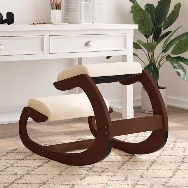 Sedia Inginocchiatoio vidaXL in Compensato di Betulla e Rovere, Colore Beige, L/P/H: 55 x 55 x 84 cm