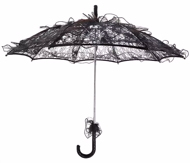 Ombrello vintage, ombrello da sposa, ombrello parasole per accessori fotografici di matrimonio, bianco e nero