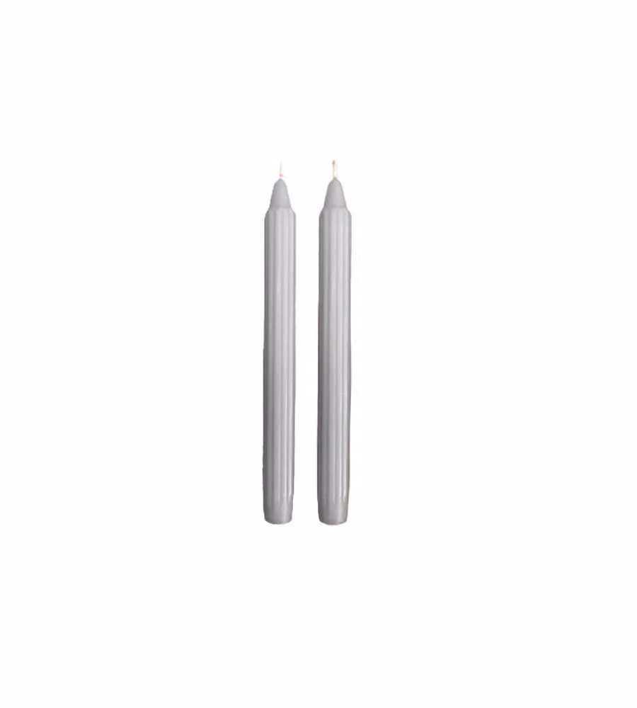 CERERIA DI GIORGIO Candele decorative scanalate bianche 25 cm 2 pz
