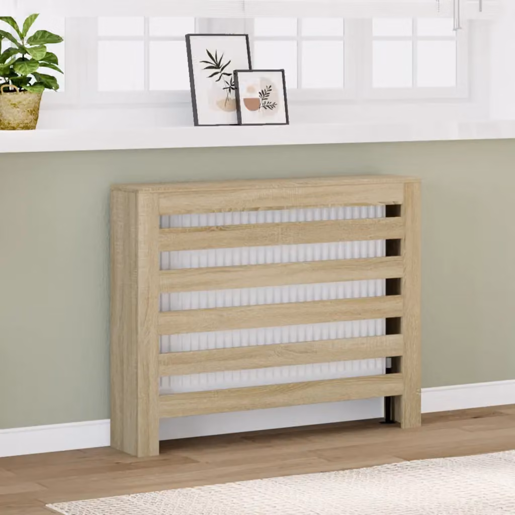 Copertura per radiatori vidaXL in legno Rovere Sonoma, colore marrone/beige, L 104 cm x P 20 cm x H 82 cm