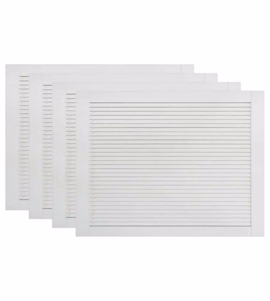 Set di 4 ante a lamelle vidaXL in legno massello di pino, colore bianco, L: 39,5 cm x H: 59,4 cm