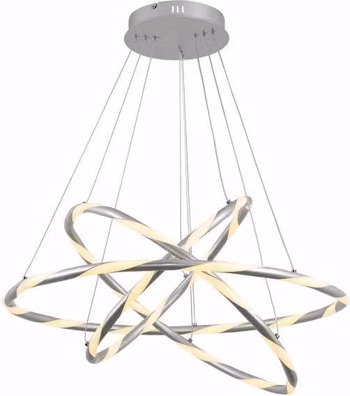 Lampada sospesa LED Twister Reality 3 anelli cromo 60W