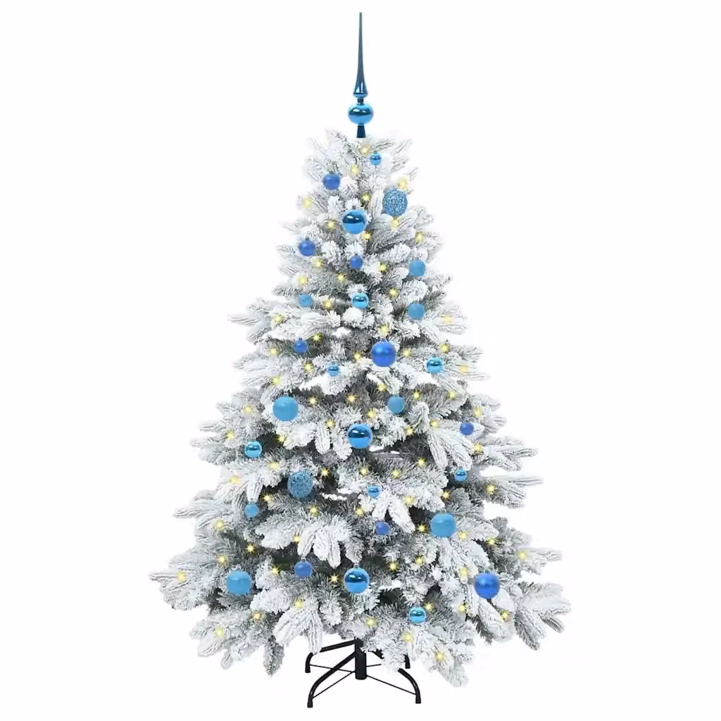 Albero di Natale artificiale moderno vidaXL bianco con 150 LED luce bianca calda, Altezza: 150 cm – 2