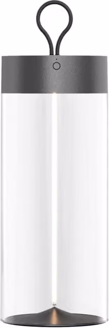 Lampada da tavolo LED ricaricabile Zuma Line in metallo e plastica, colore grigio trasparente, luce bianco caldo