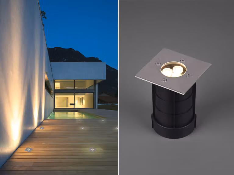 Faretto da incasso angolare a pavimento in acciaio inox 11cm IP65 Faretto da pavimento per terrazza carrabile