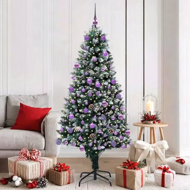 Albero di Natale artificiale verde vidaXL con 300 LED luce bianca calda, Altezza: 180 cm
