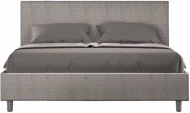Letto matrimoniale contenitore Ityhome Adele imbottito in tessuto grigio L/P/H: 160 x 200 x 106 cm