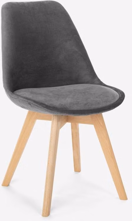 Sedia di design scandinavo in legno di velluto con cuscino per cucine bar ristoranti Dolphin Lux - Grigio