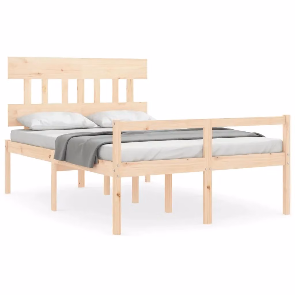 Letto per anziani vidaXL in legno massello di pino con testiera stile rustico L/P/H: 205.5 x 120 x 200 cm – 2