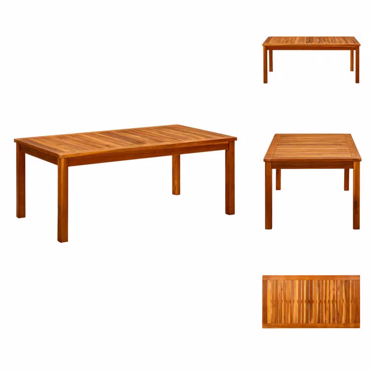 vidaXL Tavolino da giardino 110x60x45 cm in legno massiccio di acacia - Tavoli da giardino