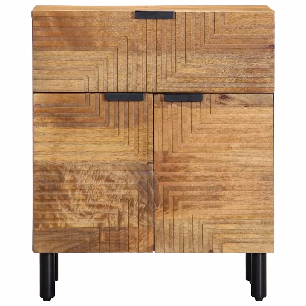 Comodino moderno sospeso vidaXL in legno di mango marrone L: 50 cm, P: 33 cm, H: 60 cm – 2