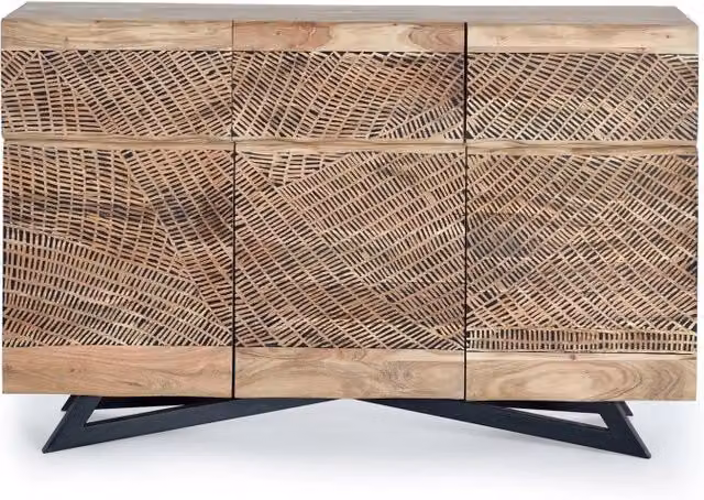 Credenza moderna in legno di acacia e metallo Giner y Colomer colore marrone