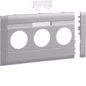 Presa tripla con coperchio, personalizzabile, collegabile in serie, hfr, parte superiore 120 mm, grigio chiaro