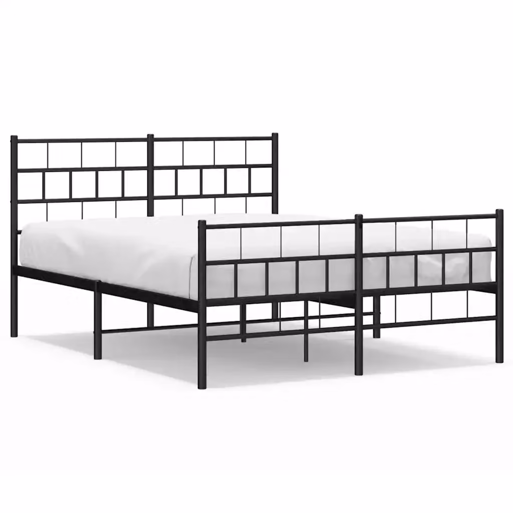 Letto con testiera e pediera in metallo nero vidaXL L/P: 150 x 200 cm – 2