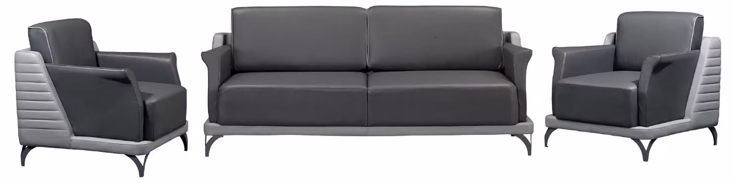3tlg Sofagarnitur 3+1+1 Sitzer Sessel Leder Sofa Polster Garnitur Wohnzimmer