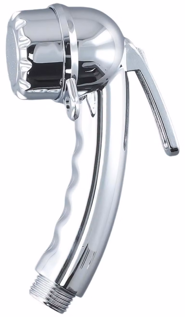 Ugello doccia ad alta pressione, attacco da 1,27 cm, con leva start/stop, cromato, lunghezza 14,5 cm, ideale per imbarcazioni, camper e veicoli ricreativi
