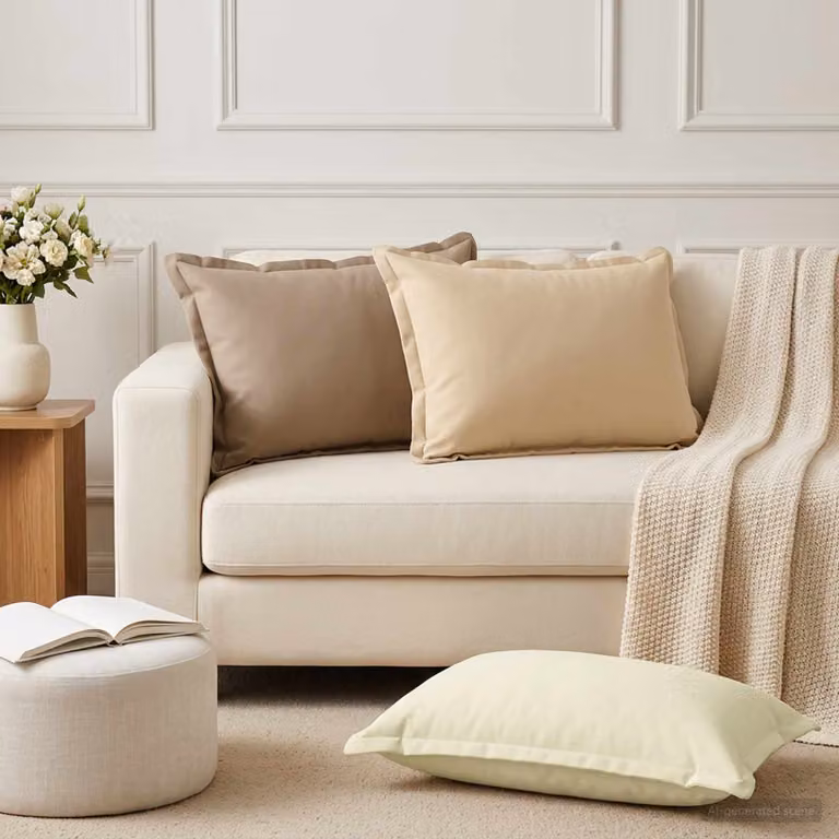 Set di 6 federe vidaXL HOUTEN beige in poliestere, L 50 cm x P 75 cm