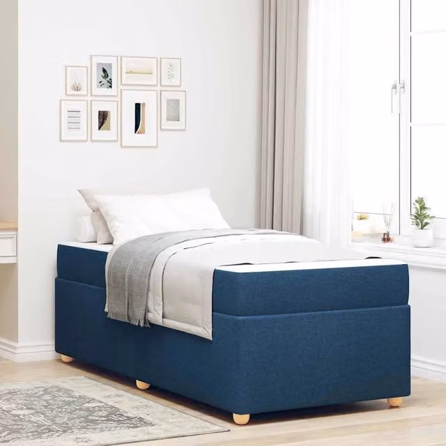 Struttura del letto con materasso-Giroletto Blu 80 x 200 cm Tessuto 381582