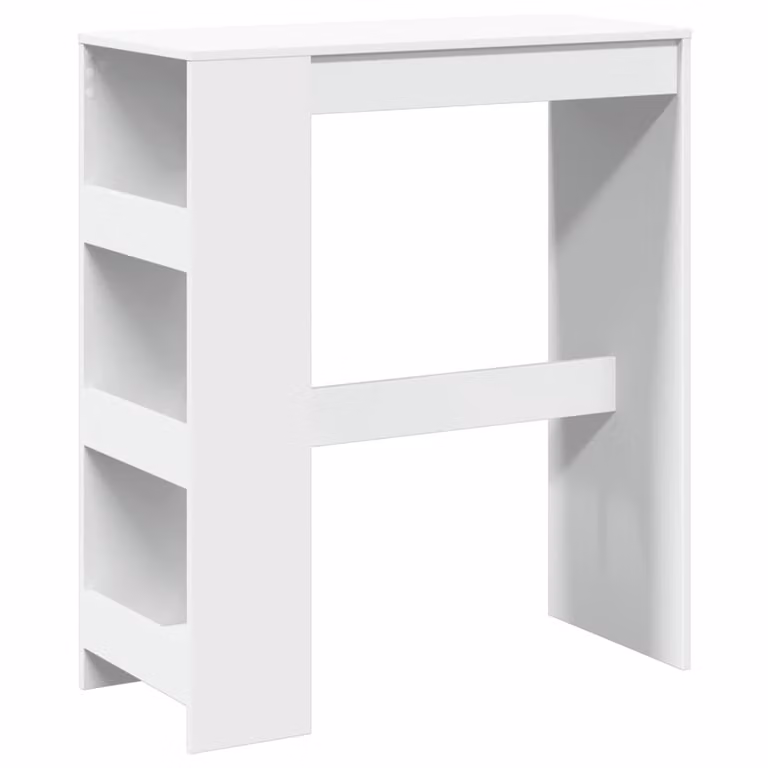 Tavolo Bar con Rastrelliera Bianco 90x40x103,5 cm Multistrato