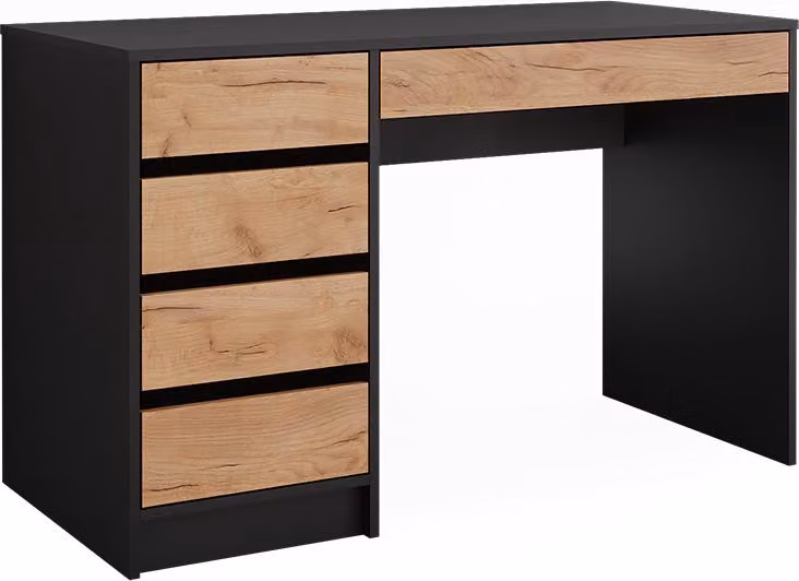 Scrivania Vicco Sherry Antracite/Rovere dorato 55 x 120 cm con cassetti, Model 57923