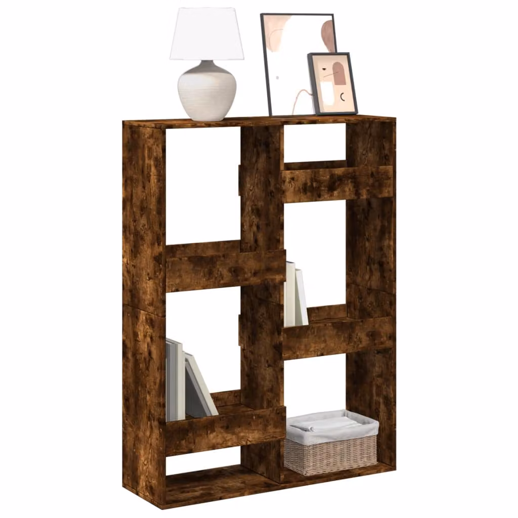 Libreria vidaXL in Legno Multistrato e MDF, Colore Rovere Fumo, L 100 cm x P 33 cm x H 135 cm