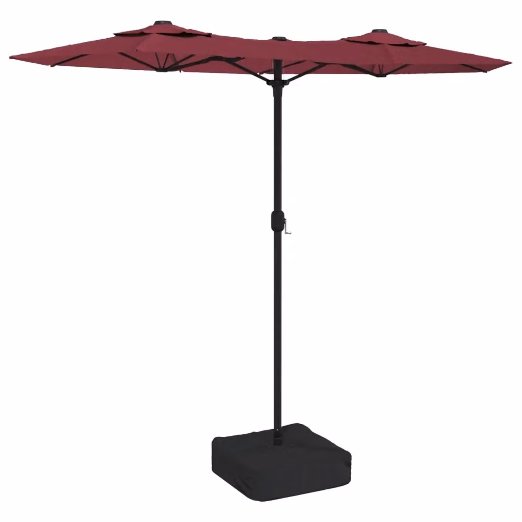Ombrellone da Giardino a Doppia Testa Videx Rosso e Grigio in Poliestere e Acciaio L: 316 cm, H: 240 cm – 2