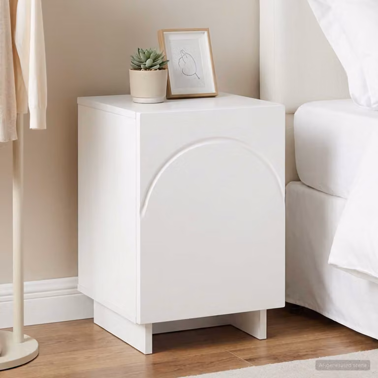 Comodino bianco vidaXL in legno ingegnerizzato L: 33,5 cm, P: 34,5 cm, H: 50 cm