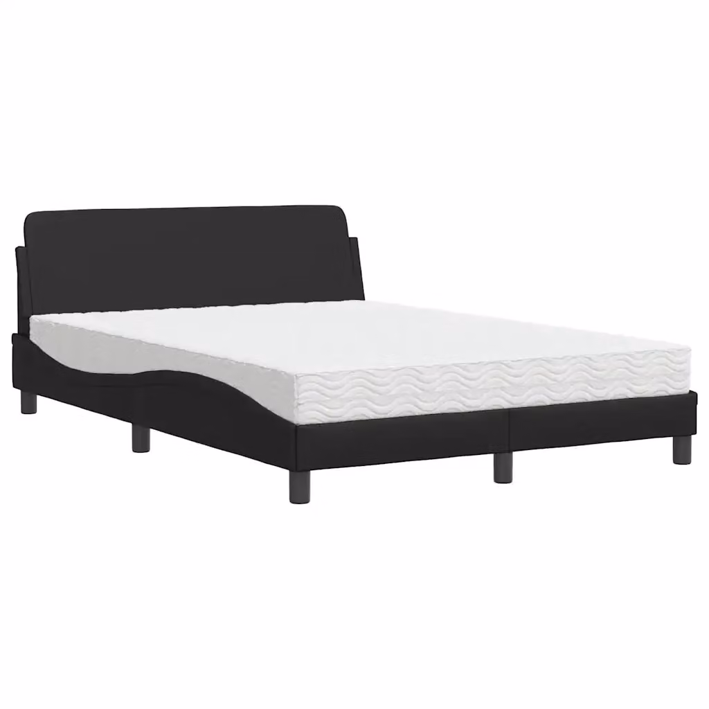 Letto con Materasso Dover vidaXL in Similpelle Nero, L/P: 120 x 200 cm – 2