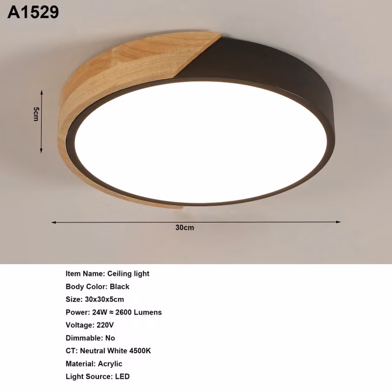 Pannello LED rotondo per soffitto - 43 W - 30 cm - 220 V - ABS - A1529