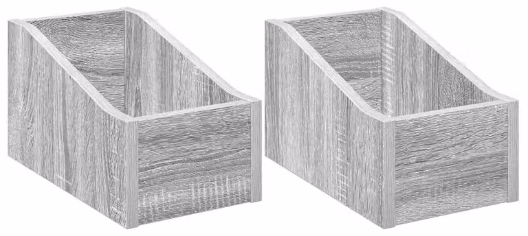 Scatola per dischi in vinile, 2 pezzi, colore grigio Sonoma, dimensioni 18 x 32 x 18 cm, realizzata in materiale composito di legno