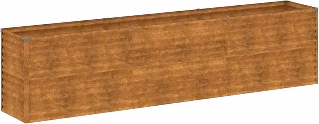 Fioriera rialzata moderna decorativa giardino balcone 291 x 50 x 69 cm in acciaio corten arrugginito 02_0046135