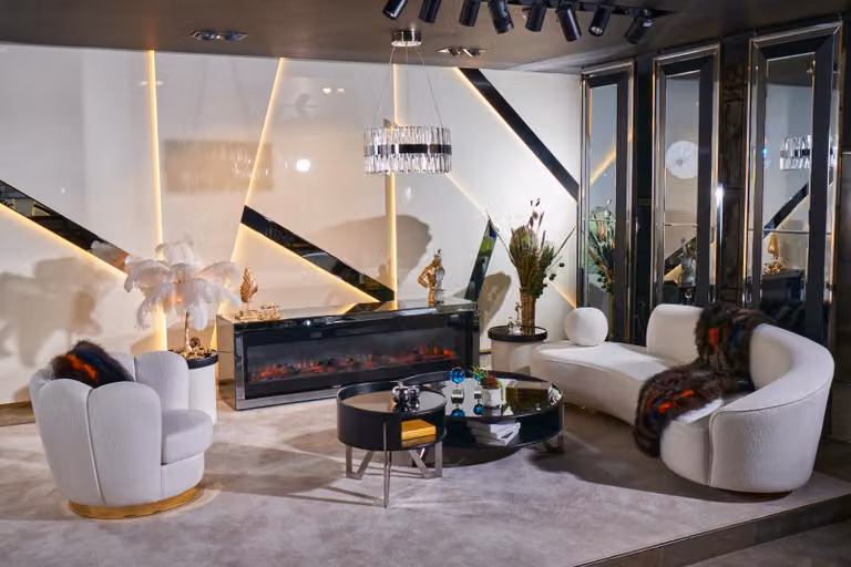 Luxuriöse Weiße Wohnzimmer Garnitur 3-Sitzer Sessel Runder Couchtisch