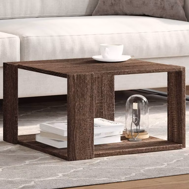 Maison Exclusive - Tavolino marrone effetto rovere 51,5x51,5x30 cm Materiale ligneo