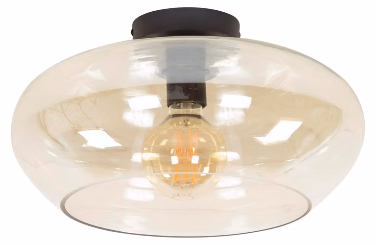 Lampada da soffitto FURNLUX Elevate Nero e vetro bianco 40 cm / Colore principale: nero / Dimensioni: 40 x 22 x 40 cm